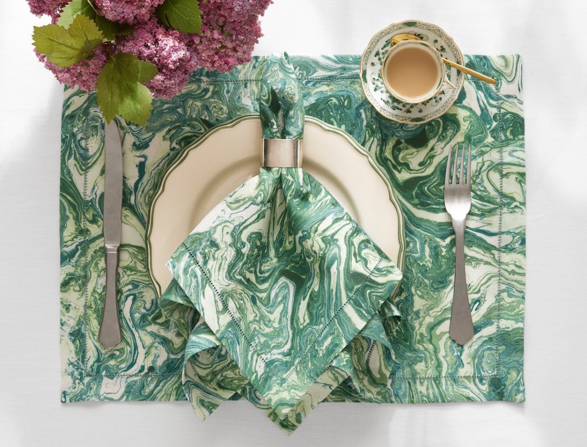Matouk Schumacher Balthazar Placemats at Fig Linens and Home - Linen Placemats Lifestyle View 6