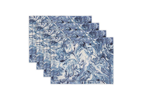 Matouk Schumacher Lapis Blue Balthazar Placemats at Fig Linens and Home - Set of 4