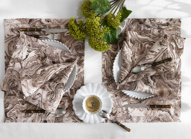 Matouk Schumacher Balthazar Placemats at Fig Linens and Home - Linen Placemats Lifestyle View 1