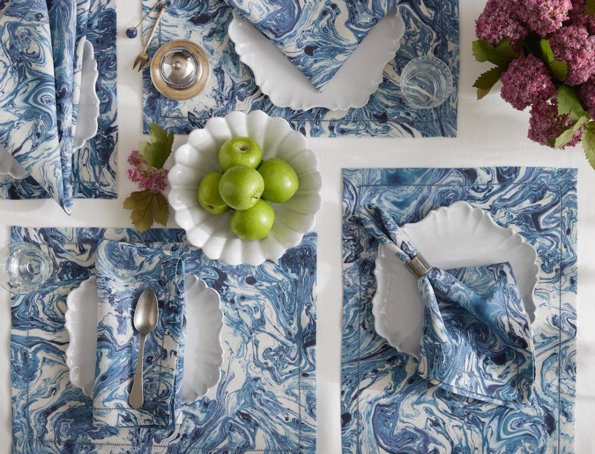 Matouk Schumacher Balthazar Placemats at Fig Linens and Home - Linen Placemats Lifestyle View 5