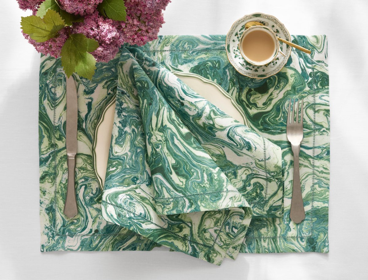Matouk Schumacher Balthazar Placemats at Fig Linens and Home - Linen Placemats Lifestyle View 7
