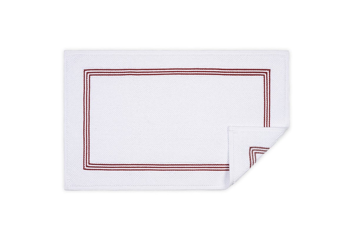 Bathroom Rug in Red | Bel Tempo Bath Rug by Matouk at Fig Linens and Home