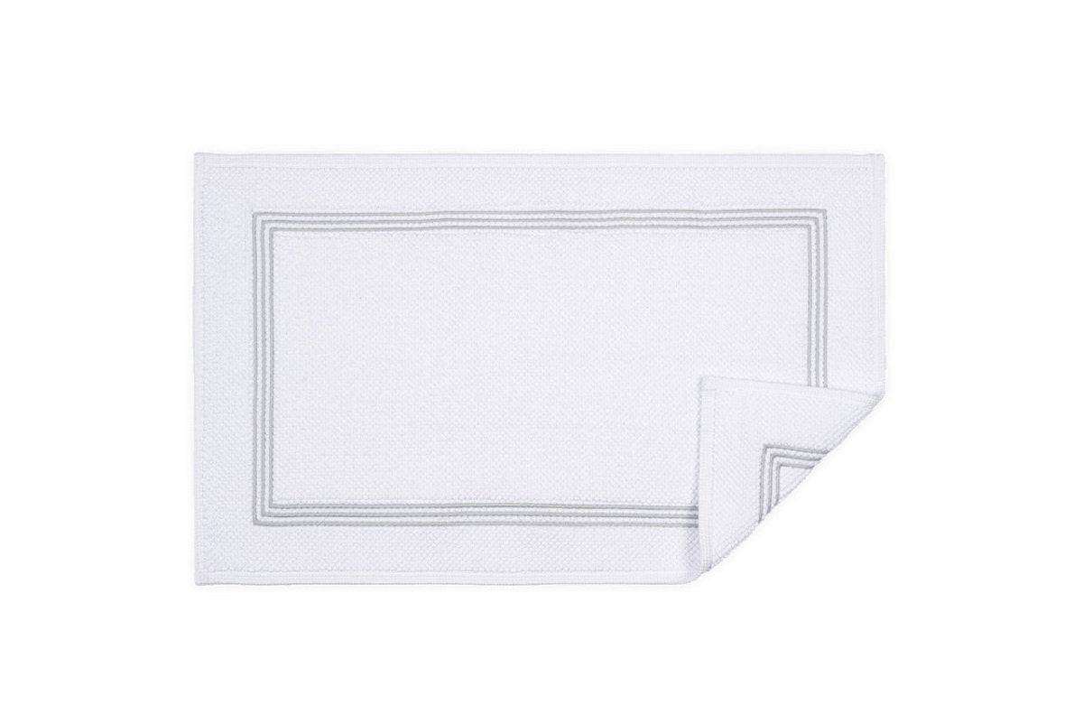 Bathroom Rug in Silver | Bel Tempo Bath Rug by Matouk at Fig Linens and Home