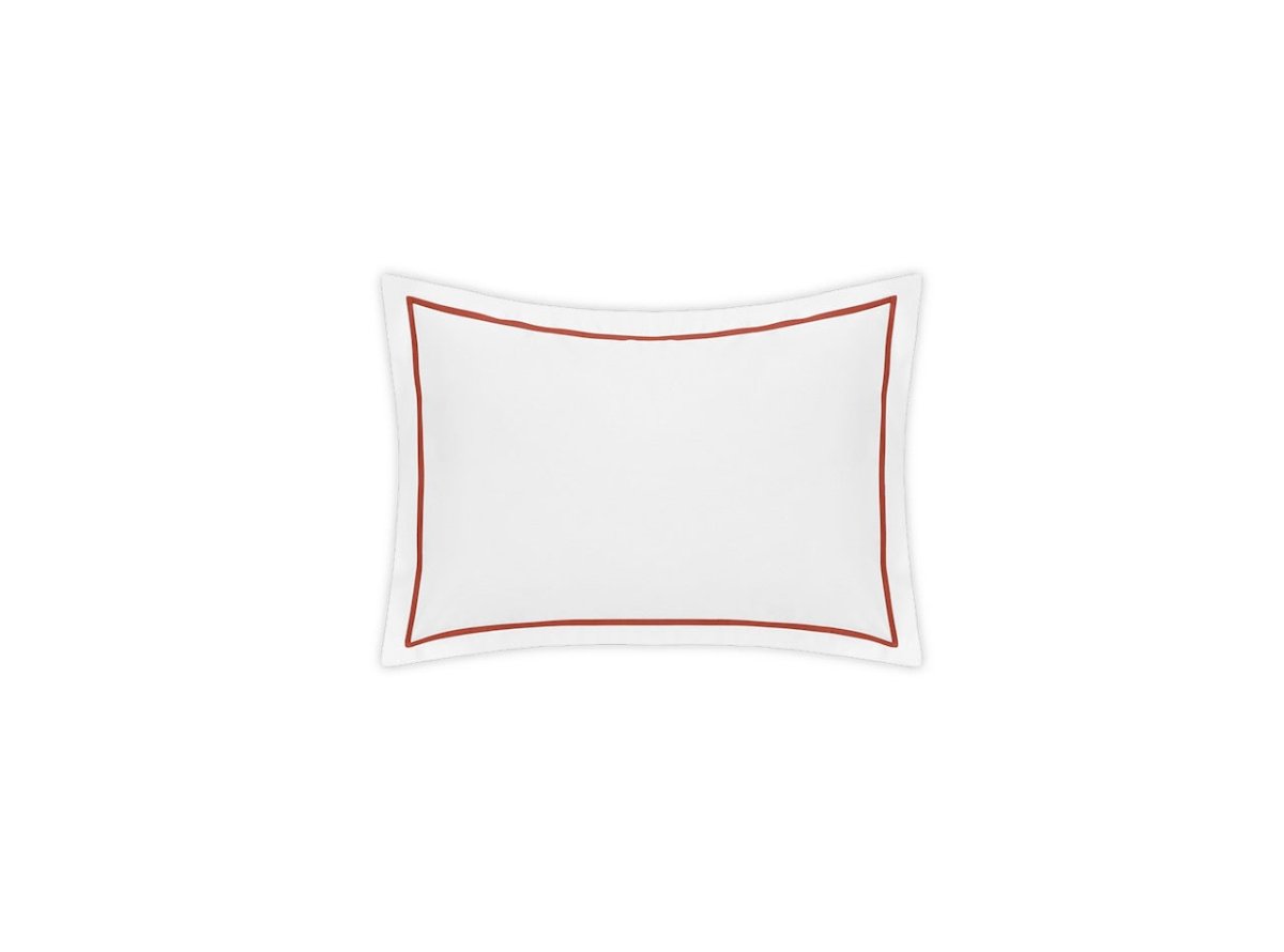 Boudoir Pillow Sham - Matouk Bergamo Deep Coral Giza Percale Bedding