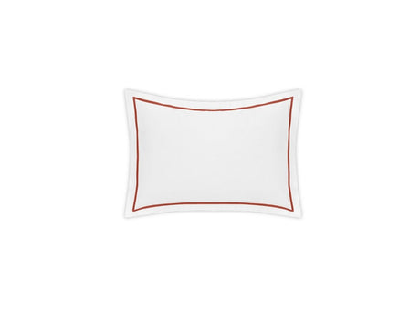 Boudoir Pillow Sham - Matouk Bergamo Deep Coral Giza Percale Bedding
