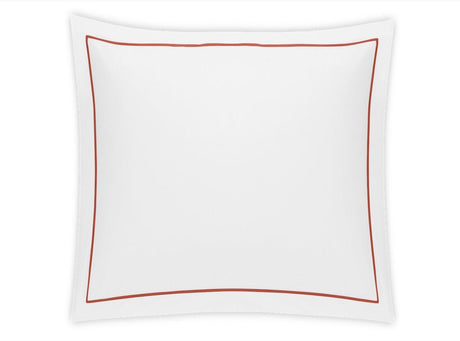 Euro Square Sham - Matouk Bergamo Deep Coral Giza Percale Bedding