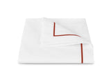 Queen Duvet Cover - Matouk Bergamo Deep Coral Giza Percale Bedding