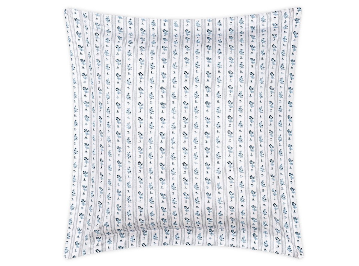 Euro Square Sham - Matouk Cabanon Stripe Blue Bedding at Fig Linens and Home