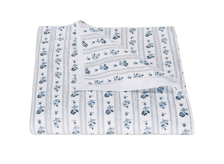 Queen Duvet Cover - Matouk Cabanon Stripe Blue Bedding at Fig Linens and Home