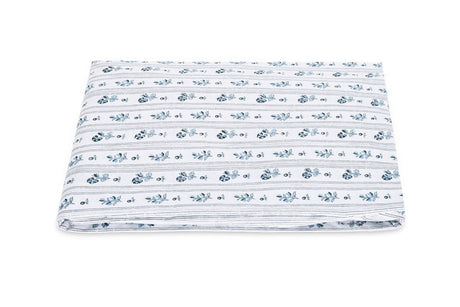 King Fitted Sheet - Matouk Cabanon Stripe Blue Bedding at Fig Linens and Home