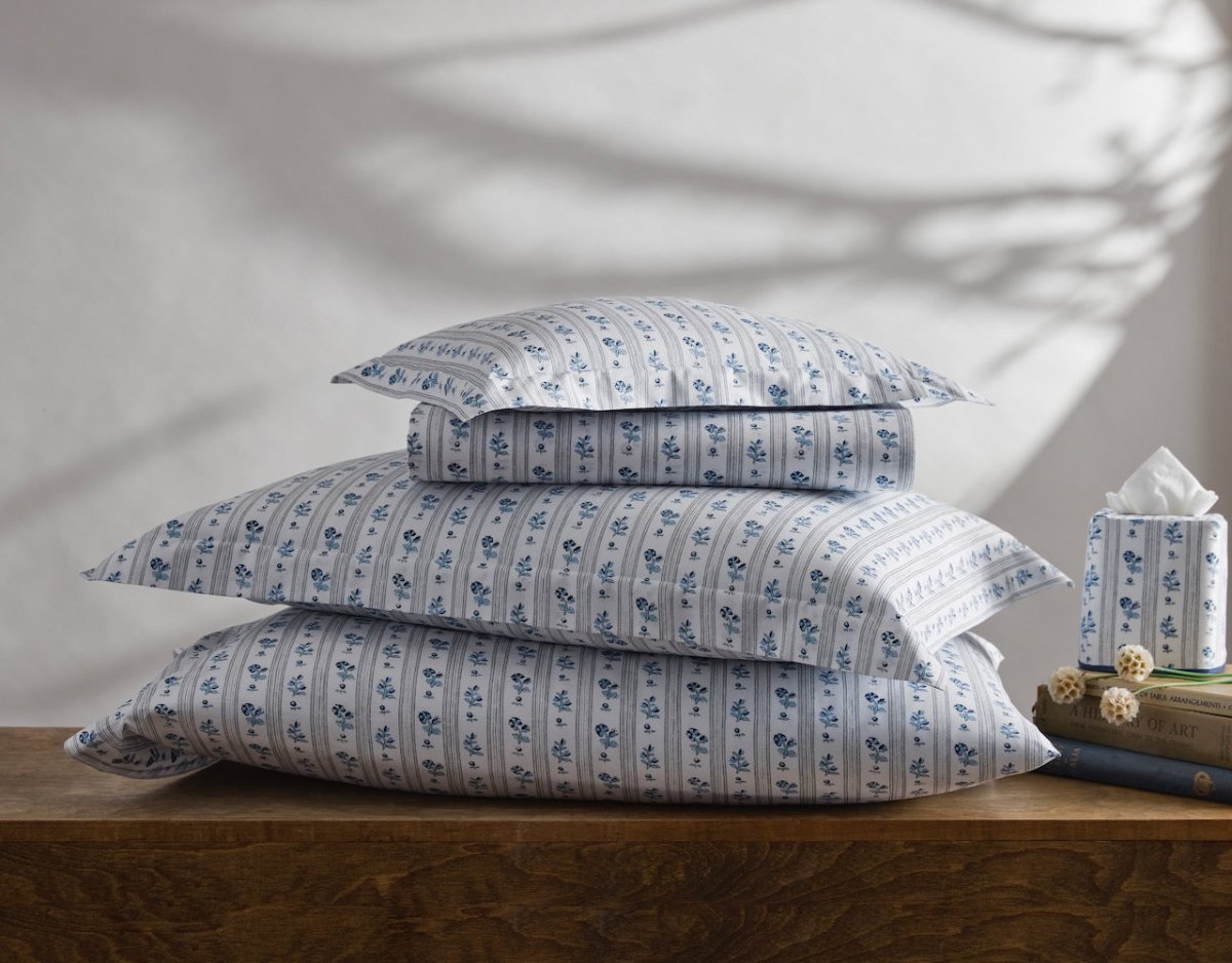 Cabanon Stripe Blue Bedding | Matouk Schumacher Shams, Duvets and Sheets at Fig Linens and Home 3