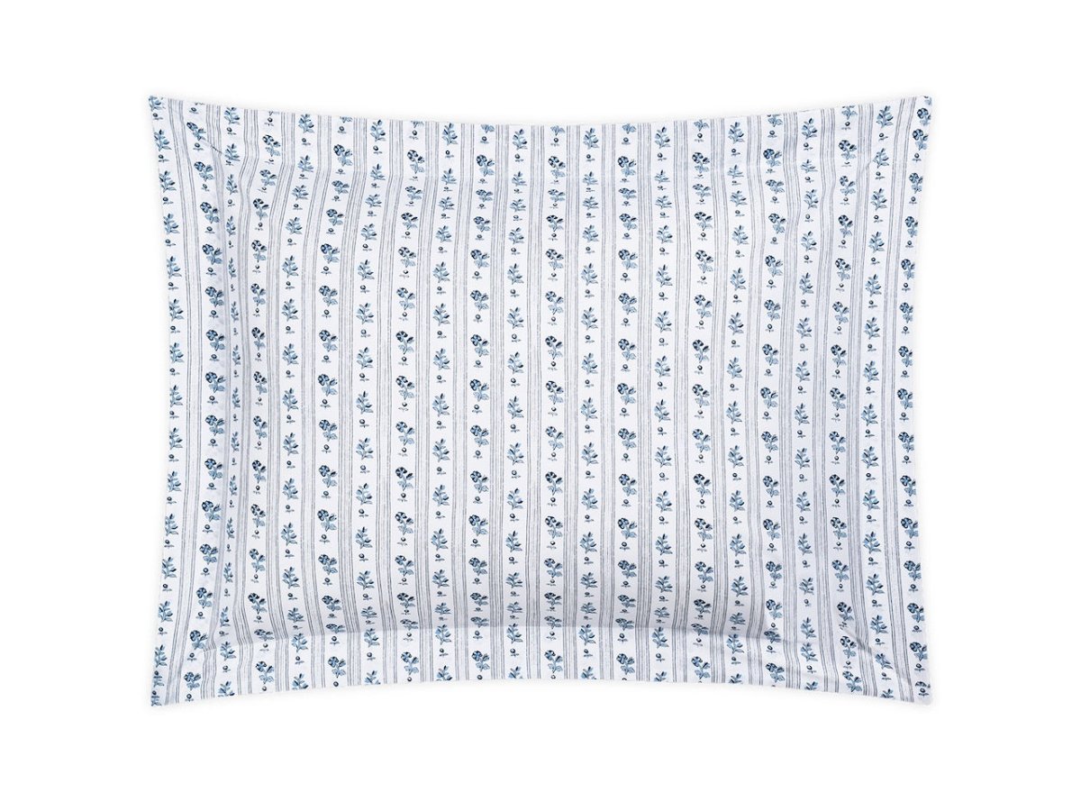 King Pillow Sham - Matouk Cabanon Stripe Blue Bedding at Fig Linens and Home