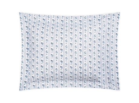 Standard Pillow Sham - Matouk Cabanon Stripe Blue Bedding at Fig Linens and Home