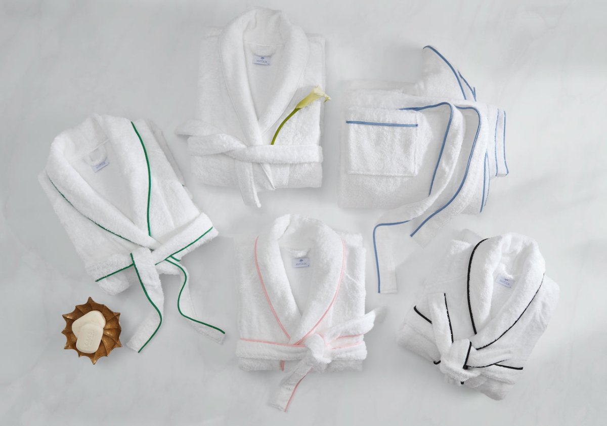 Cairo Terry Bath Robe by Matouk - Robes Flat Folded in Various Colors | Fig Linens and Home