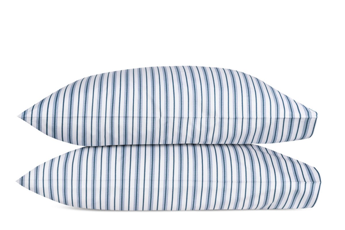 Pillowcases - Calypso Prussian Blue Bedding by Matouk Schumacher at Fig Linens and Home