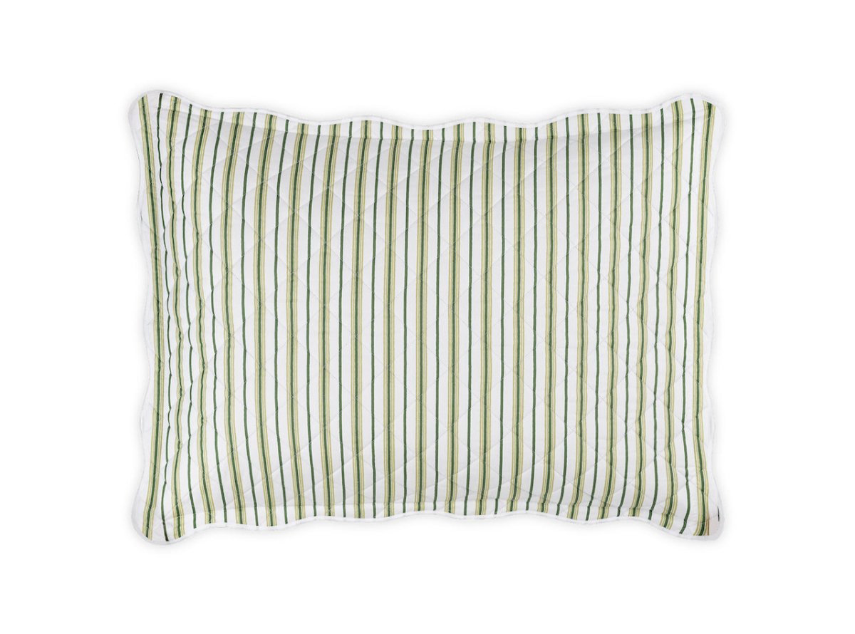 Quilted Pillow Sham Palm Green - Calypso Quilted Bedding by Matouk Schumacher at Fig Linens and Home