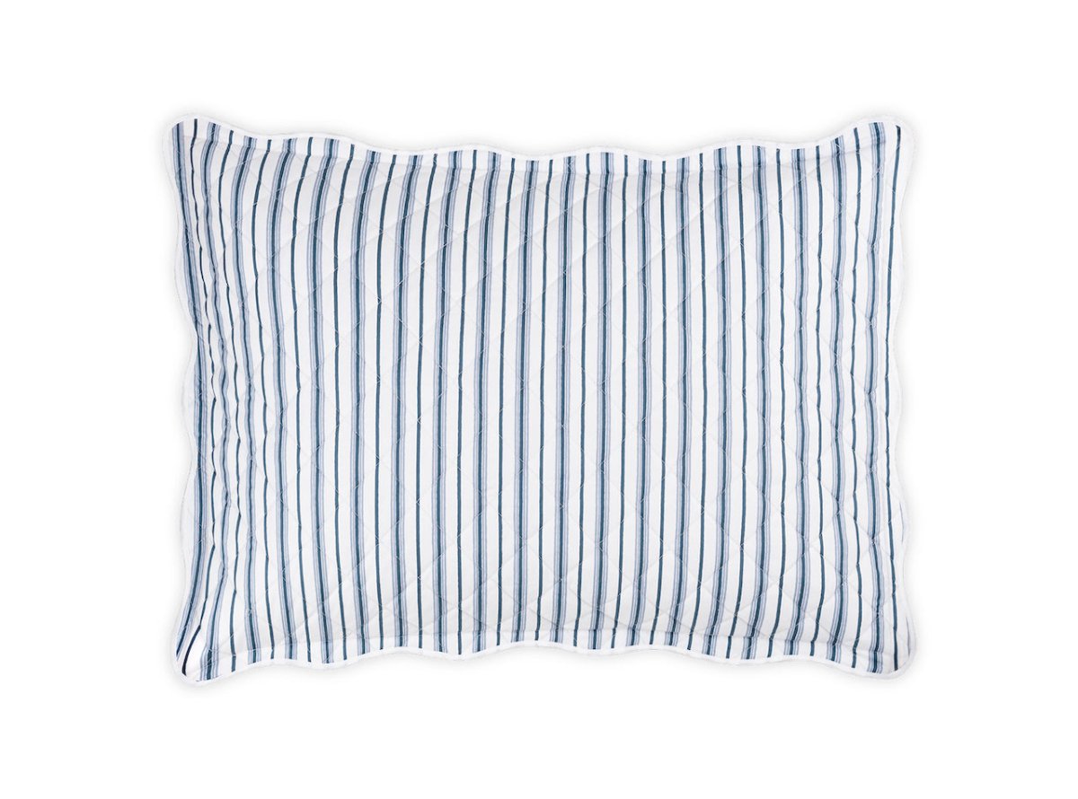 Quilted Pillow Sham Prussian Blue - Calypso Quilted Bedding | Matouk Schumacher at Fig Linens & Home