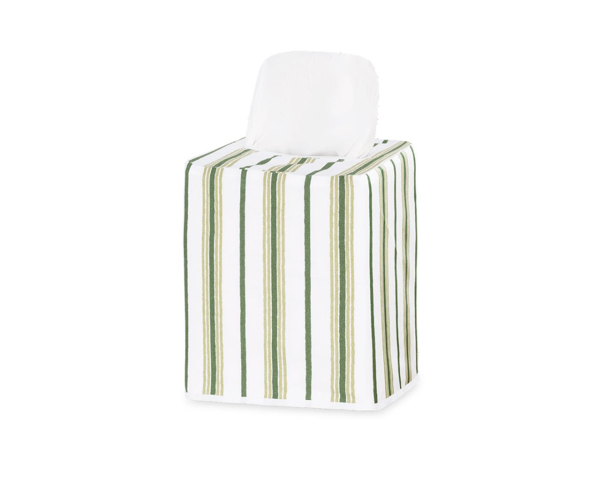 Calypso Palm Green Tissue Box Cover by Matouk Schumacher at Fig Linens and Home