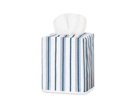 Calypso Prussian Blue Tissue Box Cover by Matouk Schumacher at Fig Linens and Home