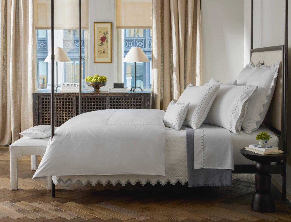 Matouk Casablanca Percale Bedding at Fig Linens and Home - Lifestyle View 1 