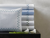 Matouk Casablanca Percale Bedding at Fig Linens and Home - Stack of Embroidery Colors 2
