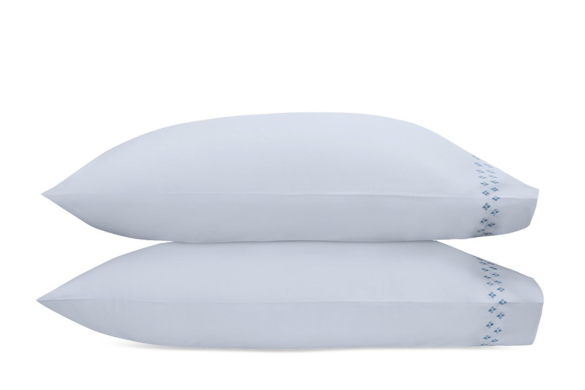 Matouk Casablanca Pillowcases in Sky Blue at Fig Linens and Home