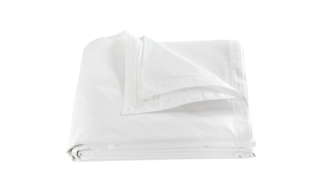 Matouk Ceylon Satin Stitch Bone Duvet Cover | Fig Linens and Home