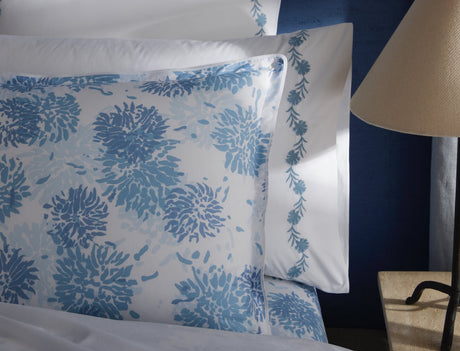 Chrysanthemum Blue Bedding by Matouk x Tillett at Fig Linens and Home - Lifestyle 7