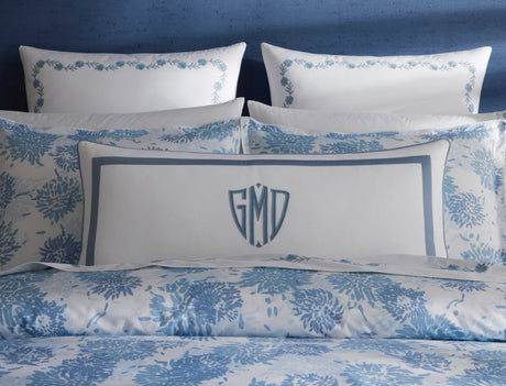 Chrysanthemum Blue Bedding by Matouk x Tillett at Fig Linens and Home - Lifestyle 5
