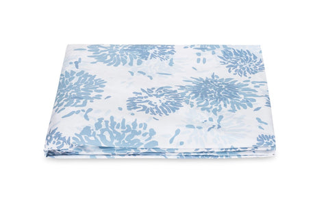 Matouk Tillet Chrysanthemum Fitted Sheet Blue at Fig Linens and Home
