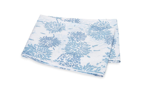 Matouk Tillet Chrysanthemum Flat Sheet Blue at Fig Linens and Home