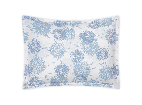 Matouk Tillet Chrysanthemum Pillow Sham Blue at Fig Linens and Home