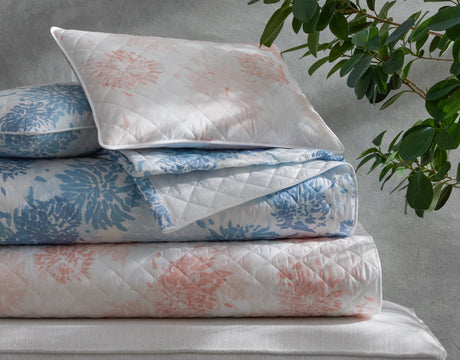 Chrysanthemum Blush Quilted Bedding by Matouk x Tillett at Fig Linens and Home