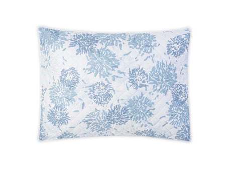 Matouk Tillett Chrysanthemum Quilted Sham Blue at Fig Linens and Home