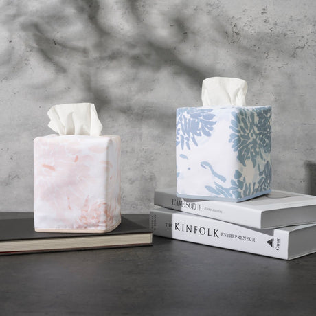 Chrysanthemum Tissue Box Covers by Matouk x Tillett - Lifestyle at Fig Linens and Home