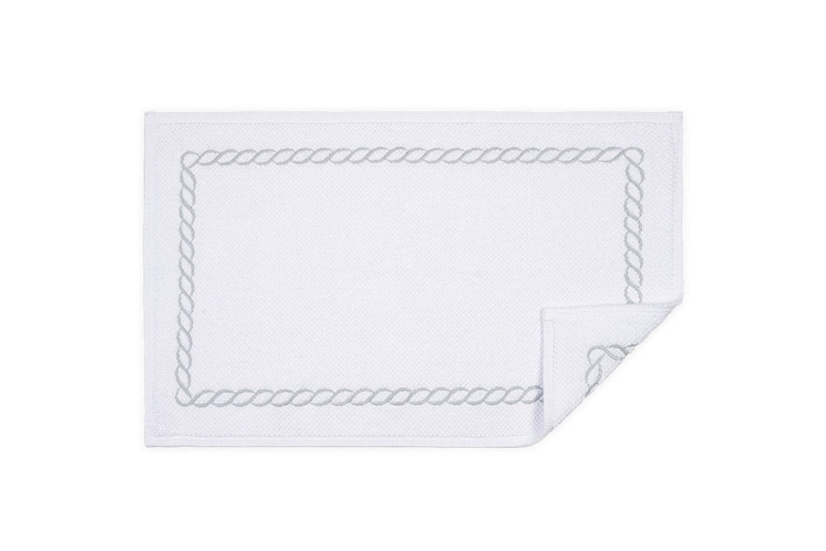 Bath Rug in Silver -  Matouk Classic Chain Small Rug at Fig Linens and Home