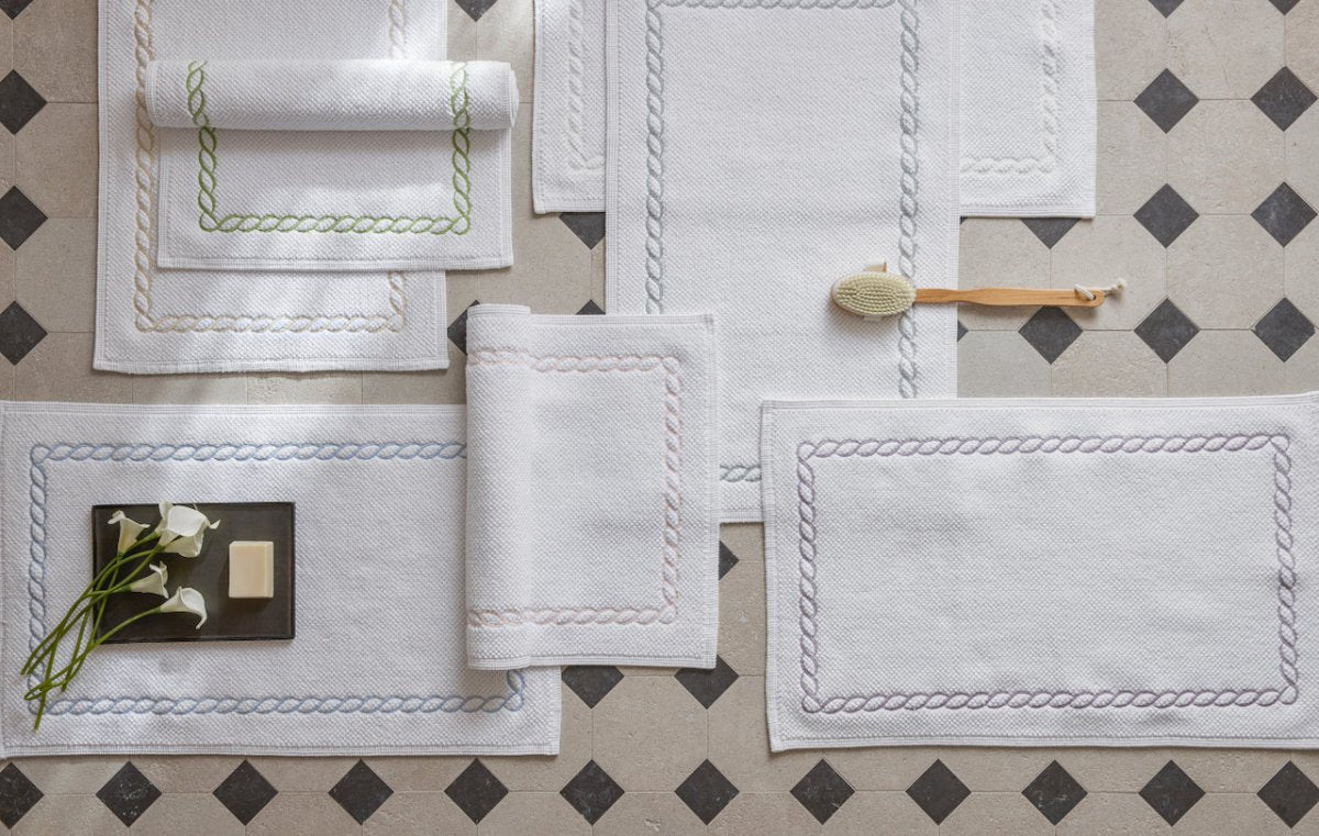 Classic Chain Small Bath Rug | Matouk Rugs at Fig Linens and Home