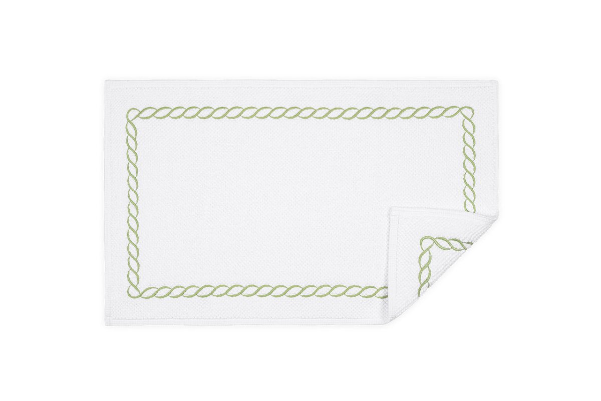 Bath Rug in Spring Green -  Matouk Classic Chain Small Rug at Fig Linens and Home