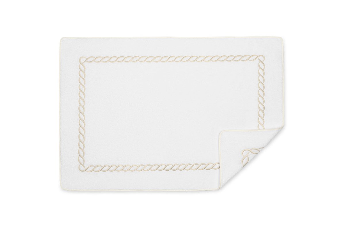 Matouk Classic Chain Bath Tub Mat in Ivory at Fig Linens and Home
