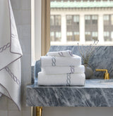Classic Chain Towel Collection by Matouk at Fig Linens and Home - Lifestyle view 4