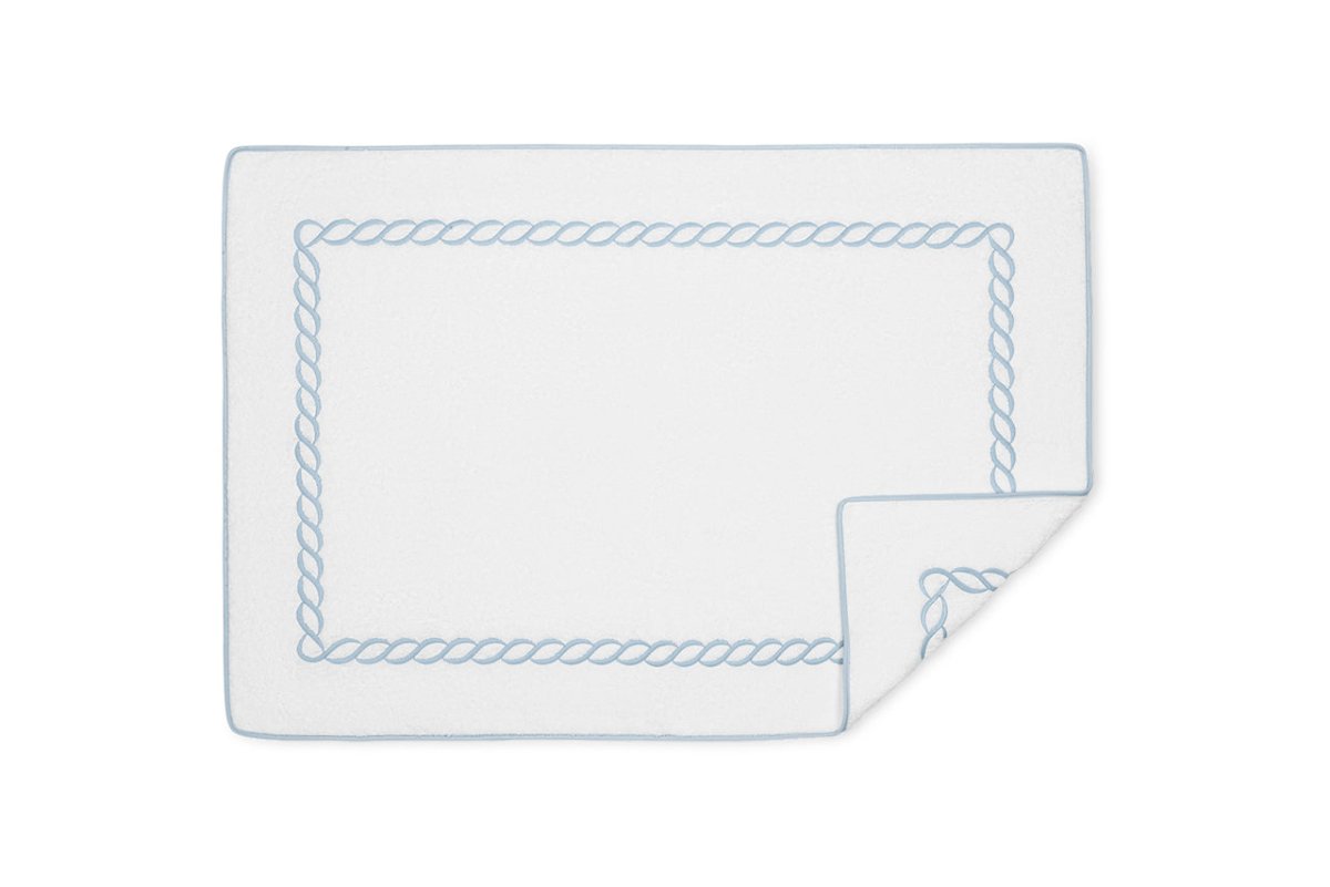 Matouk Classic Chain Bath Tub Mat in Light Blue at Fig Linens and Home