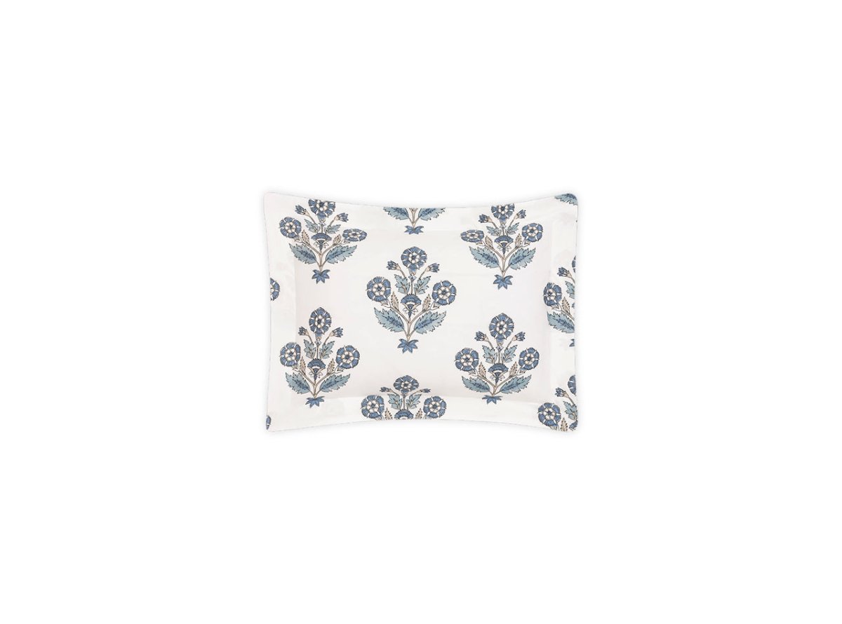Dalila Mineral Blue Boudoir Pillow Sham | Matouk Schumacher at Fig Linens and Home
