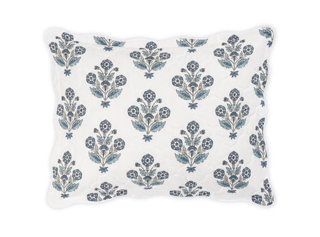 Dalila Quilted Mineral Blue Pillow Sham | Matouk Schumacher at Fig Linens and Home