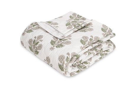 Dalila Quilted Coverlet in Pebble | Matouk Schumacher at Fig Linens and Home