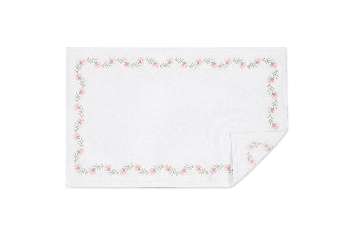 Matouk Daphne Bath Rug in Blush at Fig Linens and Home