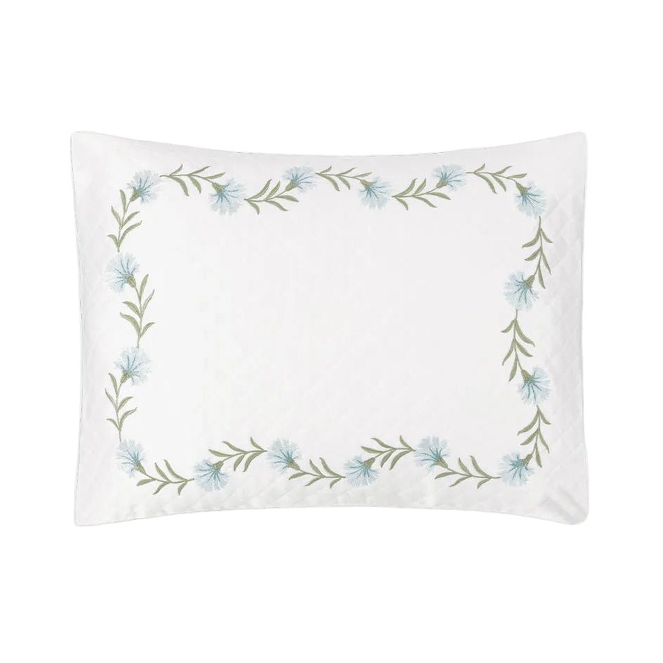 Daphne Matelassé in Bluebell |  Matouk Boudoir Sham at Fig Linens and Home