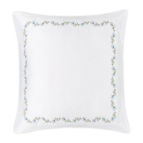 Daphne Matelassé in Bluebell |  Matouk Euro Square Sham at Fig Linens and Home