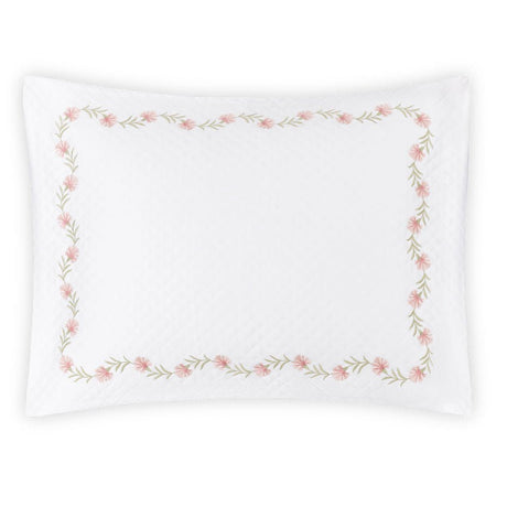 Daphne Matelassé in Peony Pink |  Matouk Pillow Sham at Fig Linens and Home