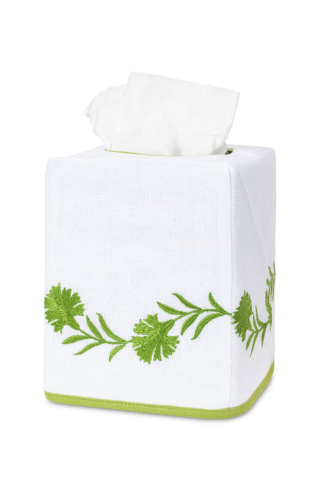 Daphne Tissue Box Covers by Matouk - Grass on White at Fig Linens and Home