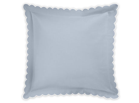 Euro Sham - Matouk Diamond Pique Hazy Blue Bedding at Fig Linens and Home